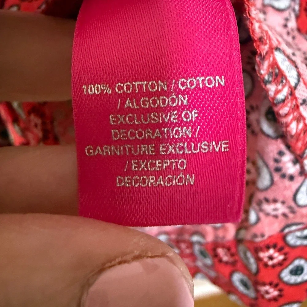 Victoria's Secret 2 pc Pajamas Medium Red Geometric‎ Cotton Cozy Loungewear